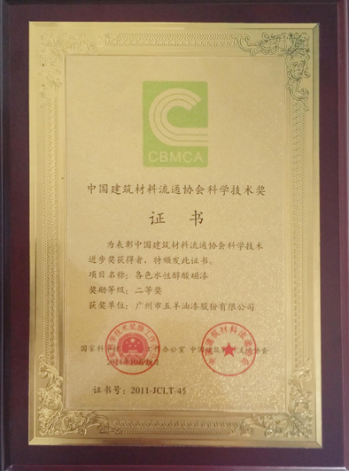 Science and Technology Award of China Building Materials Circulation Association